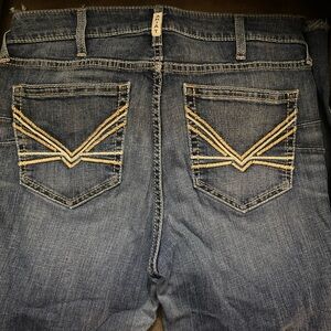 Ariat Blue Boot Cut Jeans with Embroidered Pockets